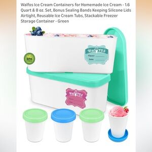 Green Ice Cream Containers Set